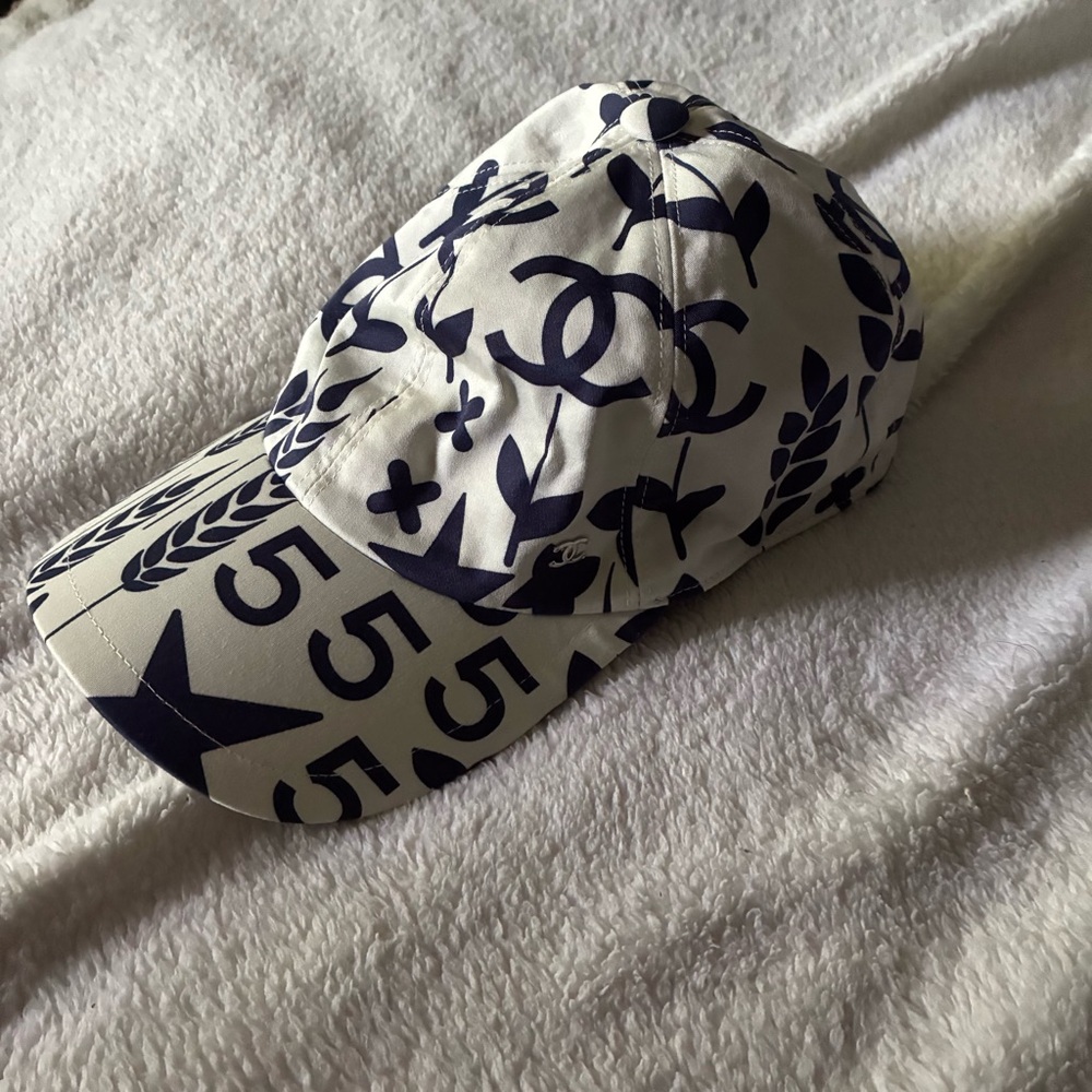 Chanel Navy and White Cap